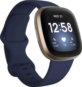Strap-it Fitbit Versa 3 Silikon Armband (Dunkelblau) - Große: M/L