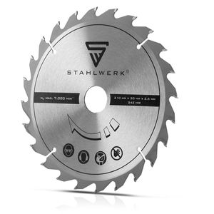 STAHLWERK Universal Sägeblatt - 210x2,6/ 30&25,4 mm verschleißfest und langlebig