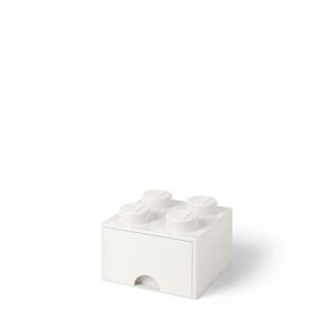 LEGO Aufbewahrungsbox mit Schublade mit 4 Noppen, weiß