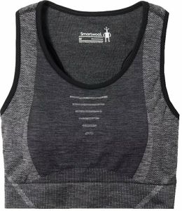 Smartwool Women's Intraknit Racerback Bra Black Heather M Lauf-BH