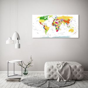 Tulup® Leinwandbild - 120x60 cm - Wandkunst - Drucke auf Leinwand - Leinwanddruck - Landkarten & Flaggen - Mehrfarbig - Weltkarte