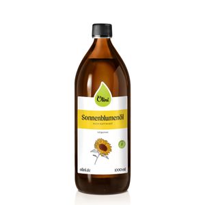 Olini Sonnenblumenöl 1 L Immer Frisch Gepresst Kalt Gepresst bis zu 40°C Natürliches Öl Unraffiniert Geschmack nach Frischen Sonnenblumenkernen