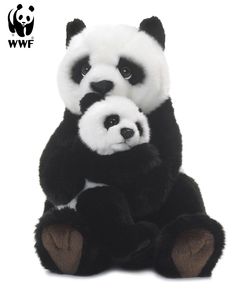 WWF plyšová hračka matka pandy s mládětem (28 cm) realistická plyšová hračka měkká hračka