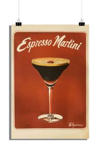 Espresso Poster - Martini Poster - Cocktail Poster - Alkoholisches Getränk Poster - Retro Poster - Vintage Poster - 51x71cm - Klassischer Stil