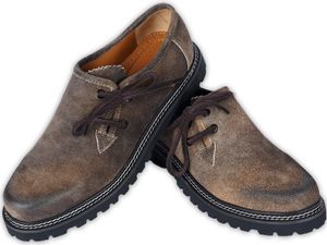Trachtenschuhe Haferlschuhe Lederschuhe Braun, Schwarz & Kastanienbraun, Schuhgröße:41, Farbe:Antikbraun