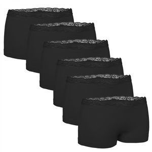 6er-Set seamless Damen-Pantys mit Spitze, in Schwarz oder als Farb-Mix, Größe:XL, Farbe:Schwarz Set