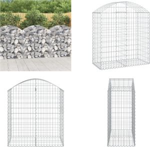 vidaXL Gabión s vysokým oblúkom 100x50x100/120 cm Pozinkované železo - Gabiónové koše - Gabiónové koše - Gabiónová stena