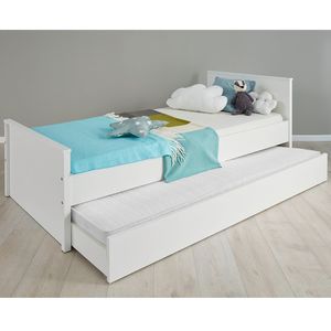 trendteam Jugendzimmer Bett Ole/Emma Weiß Melamin/ 209 x 78 x 97 cm