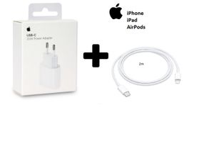Apple iPhone 11, 13, 14  20W USB-C Ladegerät/Adapter & 2m USB-C Lightning Kabel bulk