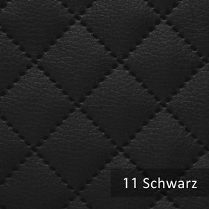 novely® Soltau Kunstleder 3-LAGIG gesteppt kaschiert | gesteppter Volumen Polsterstoff | KARO Möbelstoff Premium | Schwarz