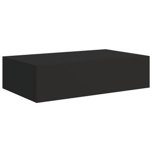 vidaXL Wandregal mit Schublade Schwarz 40x23,5x10 cm MDF