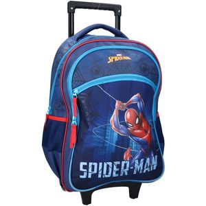 Detský cestovný kufor na kolieskach s predným vreckom Spiderman