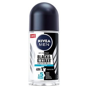 Nivea Muži Černá&Bílá Antiperspirant v Kuličce 50ml - Neviditelná Svěžest