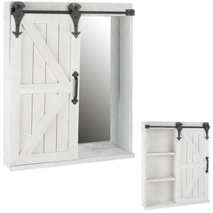 Mucola nástěnná skříňka s posuvnými dveřmi zrcadlová skříňka nástěnná police nástěnná skříňka nástěnná deska skříňka policová vitrína koupelnová skříňka - bílá