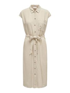 Kleid Midi mit Gürtel Knopfleiste Brusttaschen Kurzarm | XL
