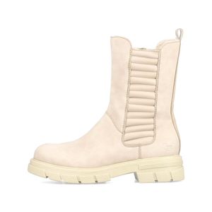 Rieker Damen Stiefelette Reißverschluss gesteppter Schaft kräftige Sohle Z9181, Größe:39 EU, Farbe:Beige