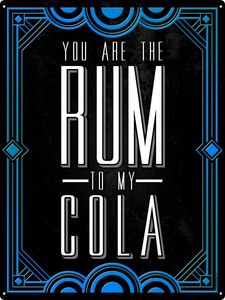 Grindstore - cedule na dveře "You Are The Rum To My Cola Drinking", plechová GR1526 (jedna velikost) (černá/bílá/modrá)