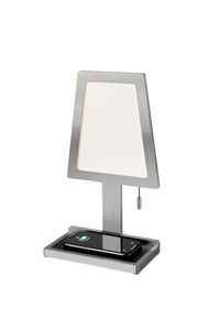 Sompex LED Tischleuchte STEVE wireless charging Lampe, Farbe:silber