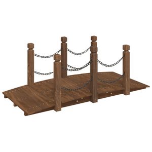vidaXL Záhradný mostík s reťazovým zábradlím 150x67x56 cm Masívne smrekové drevo