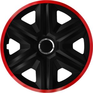 J&J Automotive | Puklice Lux Čevené lakované + ring 15" 4ks