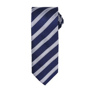 Pánská kravata Premier s vaflovým vzorem (2 ks/balení) RW6950 (jedna velikost) (tmavě modrá / stříbrná)