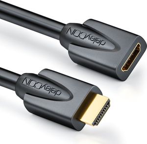 deleyCON 3m HDMI Verlängerung - Kompatibel zu HDMI 2.0a/b/1.4a - UHD 4K HDR 3D 1080p 2160p ARC - High Speed mit Ethernet - Schwarz