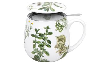 Könitz My Favourite Tea Herb Mug, šálka, hrnček na čaj, so sitkom a viečkom, porcelán, 420 ml, 11 5 143 2135