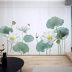 Wandtattoo Wandaufkleber Lotus Weiß Weiss Blumen Wandsticker Wandbild Bilder Wohnzimmer Schlafzimmer Deco