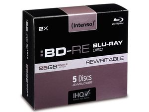 Intenso BD-RE Rewritable 25GB 2x Speed - 5stk Jewel Case