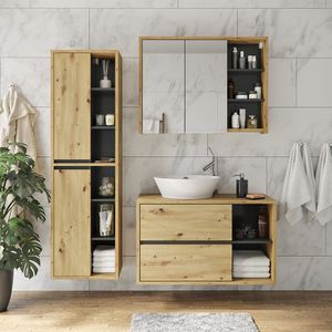 Súprava kúpeľňového nábytku Livinity® Viola, 3 diely, antracit/dub