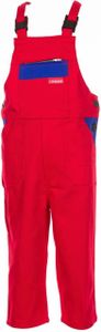 Größe 122/128 Kinder Planam Junior Latzhose BW mittelrot kornblau Modell 0165