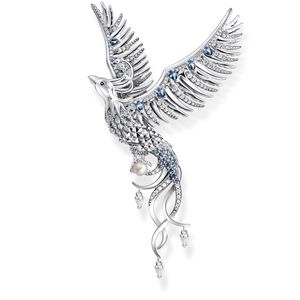 Thomas Sabo PE937-945-7 Ketten-Anhänger Damen Phönix mit Blauen Steinen Silber