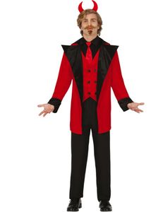 Klassisches Teufel-Kostüm für Herren Halloweenkostüm rot-schwarz