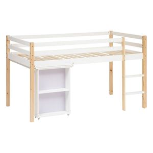 Kinderbett mit ausziehbarem Schreibtisch - Kiefer - weiß - 110x196 cm - Atmosphera créateur d'intérieur