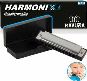 HARMONIX Vysoce kvalitní kovová harmonika C dur s 10 otvory