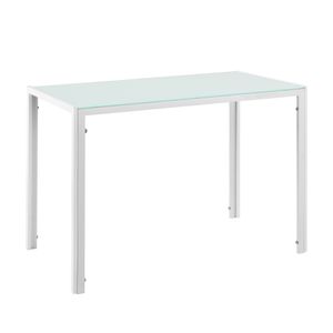 [en.casa] Esstisch mit Tischplatte aus Glas Weiß