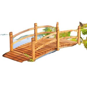 Záhradný mostík, dĺžka 6 stôp, klasický oblúkový dizajn, vrátane zábradlia