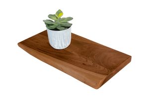 Wandregal Akazienholz nussbaum massiv 40x20 cm Holzregal Steckboard Baumkante AMANDA