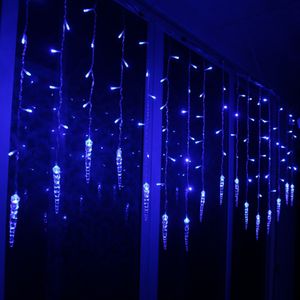 LED Eiszapfen Lichtervorhang Blau Lichterkette 8 Lichtmodi Party Garten Fenster Weihnachten Deko