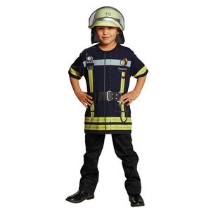 Feuerwehrmann Kostüm Spielshirt bedruckt für Kinder