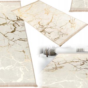 Teppich Paris 200x280 cm - Designer Wohnzimmerteppich Beige/Gold - Rutschfest, Maschinenwaschbar, Hochwertig - Dekorative  Designerteppiche