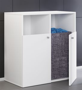 VCM Stoff Wäscheschrank Wäschetruhe Wäschebox Wäschekorb Stoffbox Wäsche Dreso L 2f weiß