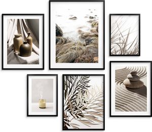 Wandposter für Wohnzimmer XXL Set aus 6 Postern Boho Skandinavischer Stil