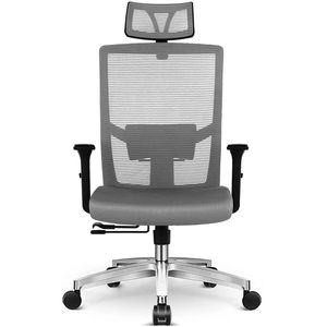 Chefsessel Bürostuhl, Ergonomischer Schreibtischstuhl, Drehstuhl mit klappbaren Armlehnen, Höhenverstellbarer Computerstuhl mit klappbarer Rückenlehne und Leise Rollen