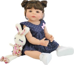 BZDOLL Realistyczna lalka reborn, w pełni silikonowy winyl, wodoodporny korpus, brązowe oczy, brązowe oczy