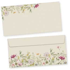Wildblumen Briefpapier mit Umschlag Set 10 Sets Papier DIN A4 beidseitig floral Natur nachhaltig für Frauen Erwachsene Brief Set