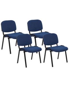 BELIANI Sada 4 židlí Modrá bez područek Kryty nohou Železné nohy Stohovatelný konferenční stolek Současný moderní skandinávský design Jídelna