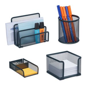 relaxdays 4-teiliges Schreibtisch Organizer Set