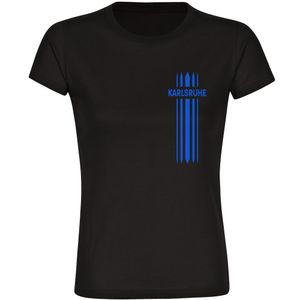 Damen T-Shirt - Karlsruhe - Streifen, Farbe:schwarz, Größe:L