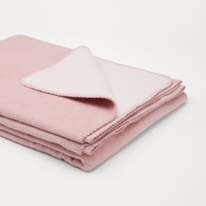 Flauschige Baumwoll Wendedecke 150 x 200 cm zweifarbig - regional hergestellt Farbe - rosa chiaro  / hellrosa